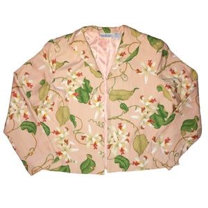 Patchington Vintage Garden Floral Silk Blazer Jacket